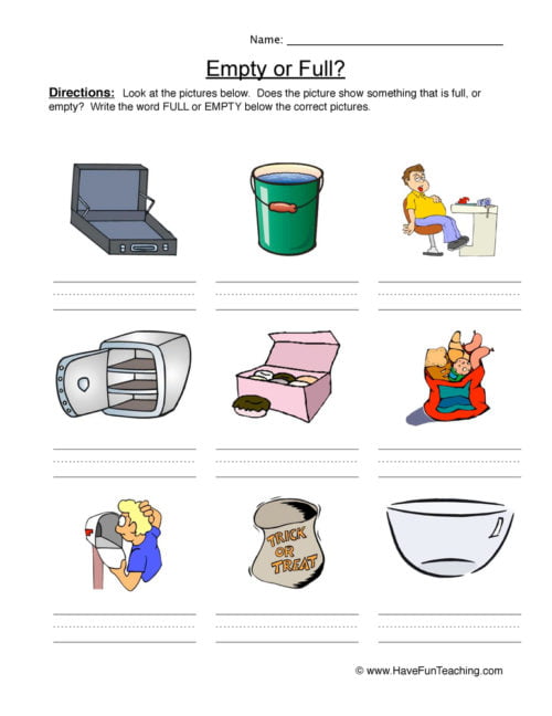 Writing Empty Full Examples Worksheets – WorksheetsCity