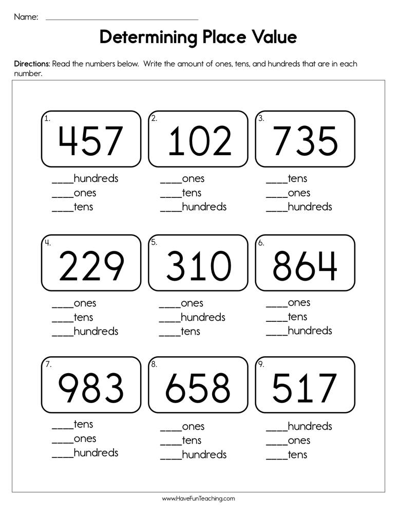 Hundreds Place Value Worksheets – Worksheetscity
