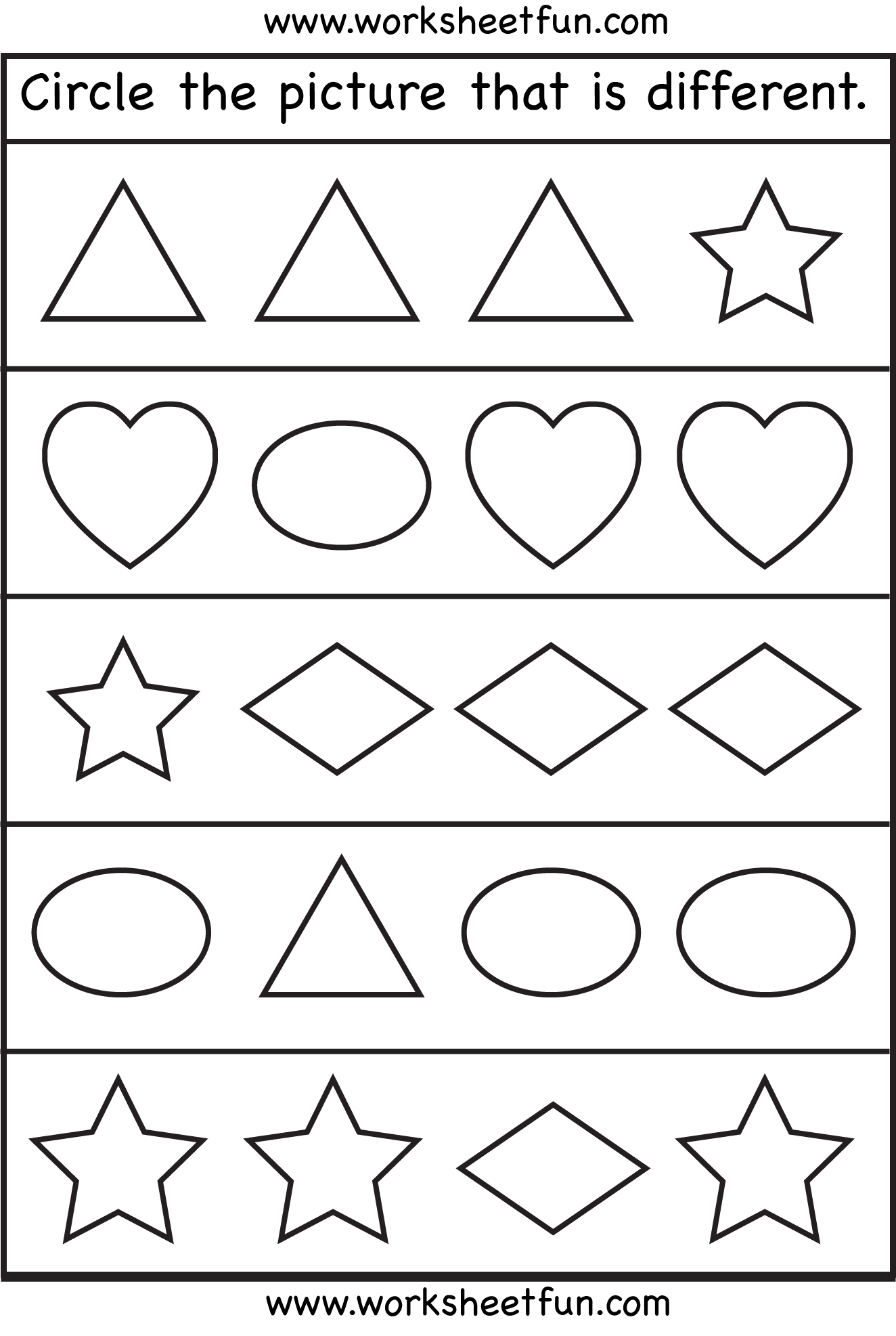 Same Different Pictures Worksheets - WorksheetsCity