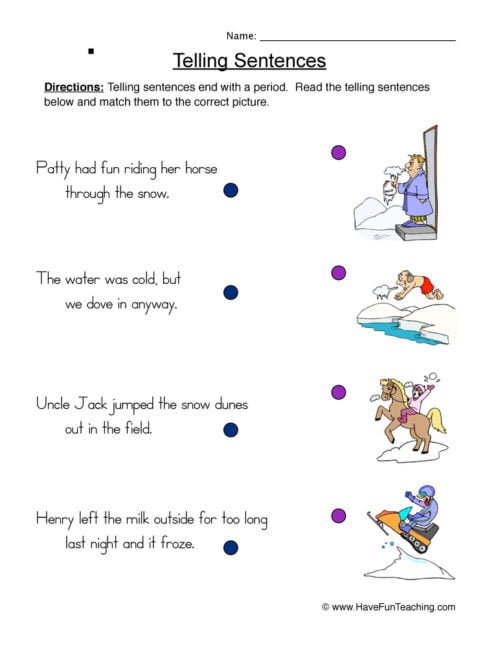 Sentences Worksheets  Have Fun Teaching