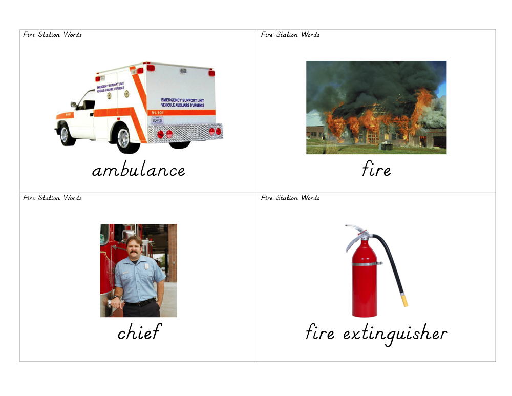 Firehouse Flash Cards WorksheetsCity - Firehouse Flash Cards 1 