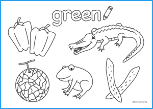 Coloring Green Pictures Worksheets - WorksheetsCity