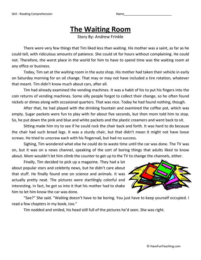 The Waiting Room Reading Comprehension Worksheets - WorksheetsCity