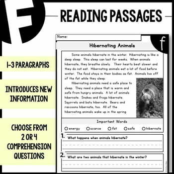 Starts With F Reading Comprehension Worksheets - WorksheetsCity