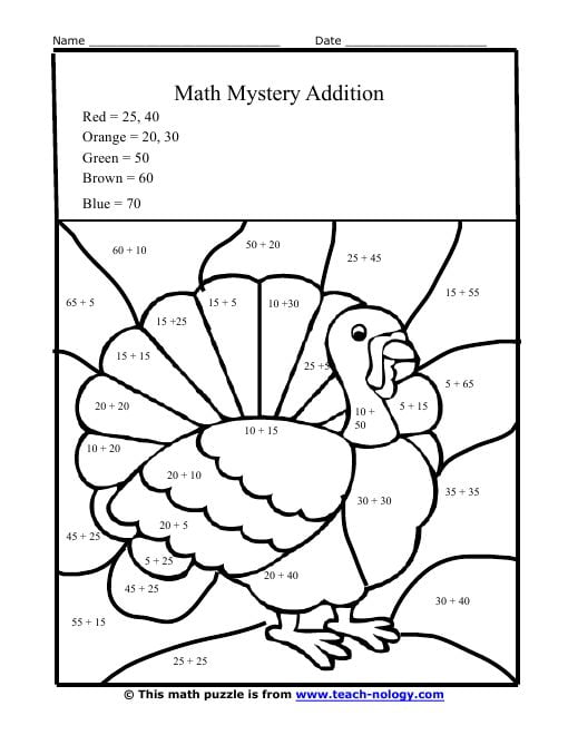 Thanksgiving Turkey Subtraction Worksheets WorksheetsCity