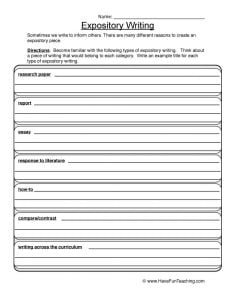 expository essay worksheet pdf
