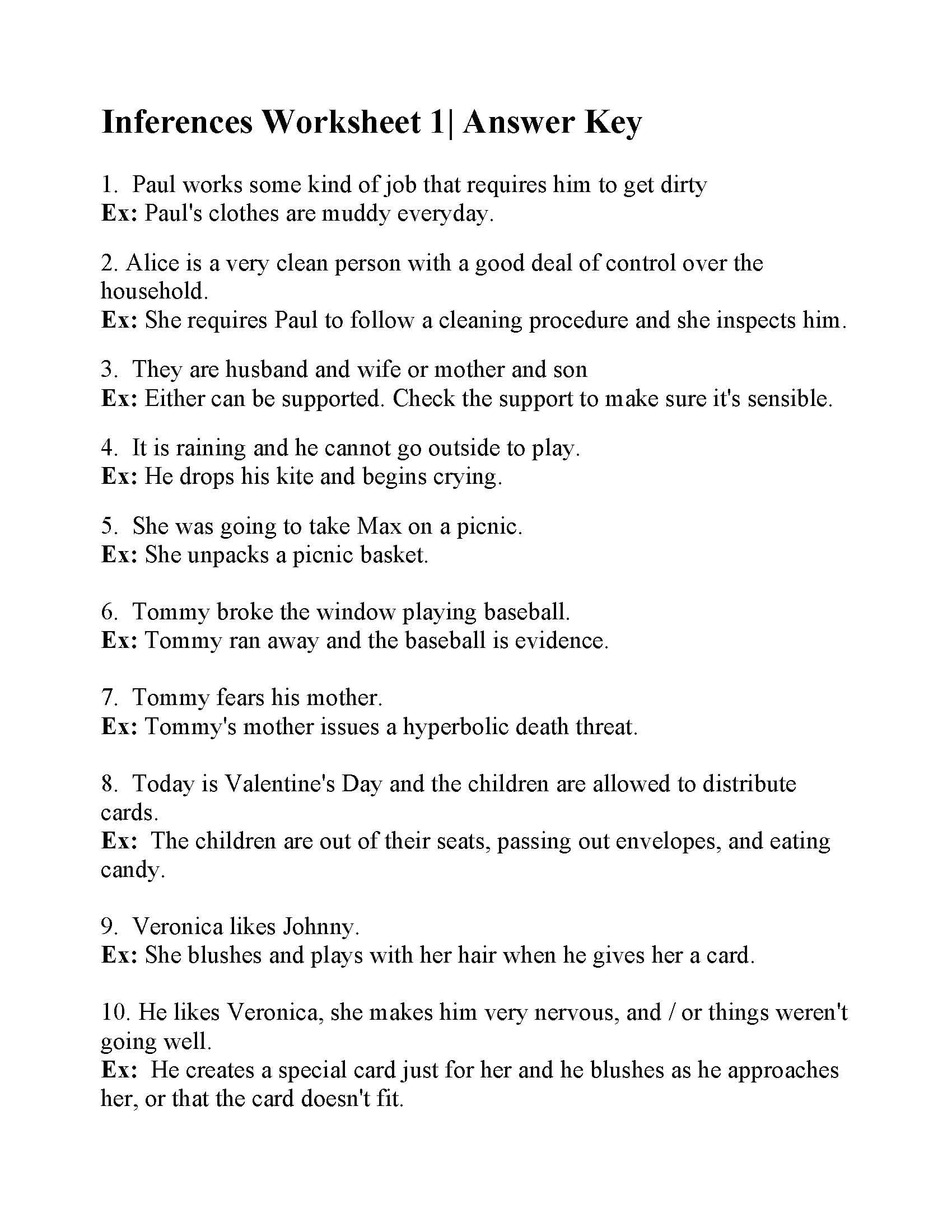 People Inferences Worksheets WorksheetsCity