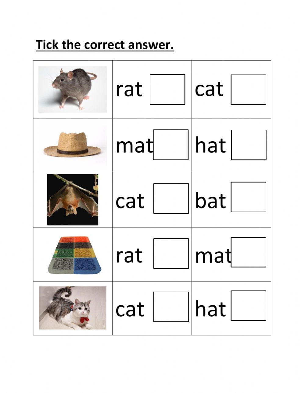 AT Word Family Worksheets - WorksheetsCity