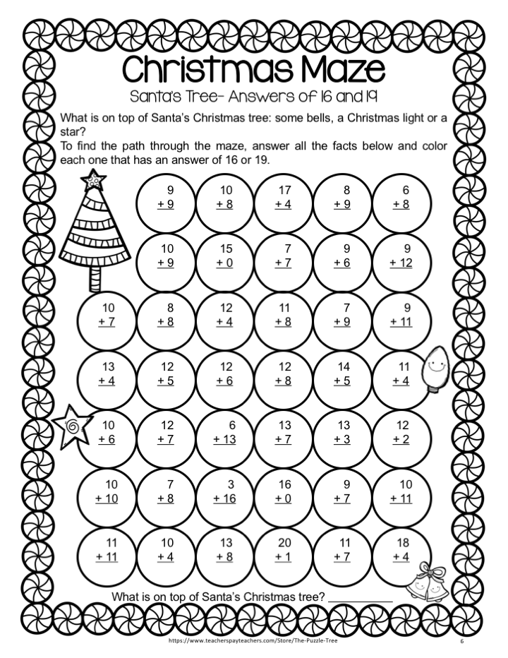 Christmas Addition Worksheets WorksheetsCity
