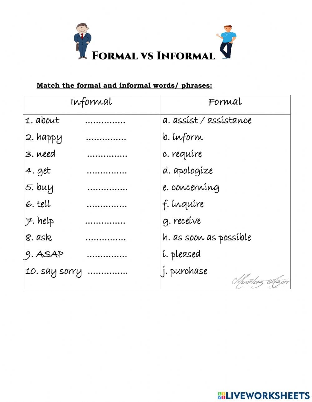 formal-vs-informal-worksheets-worksheetscity