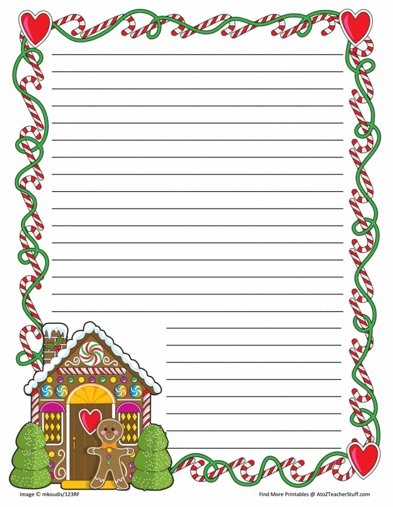 Christmas Lined Writing Paper WorksheetsCity