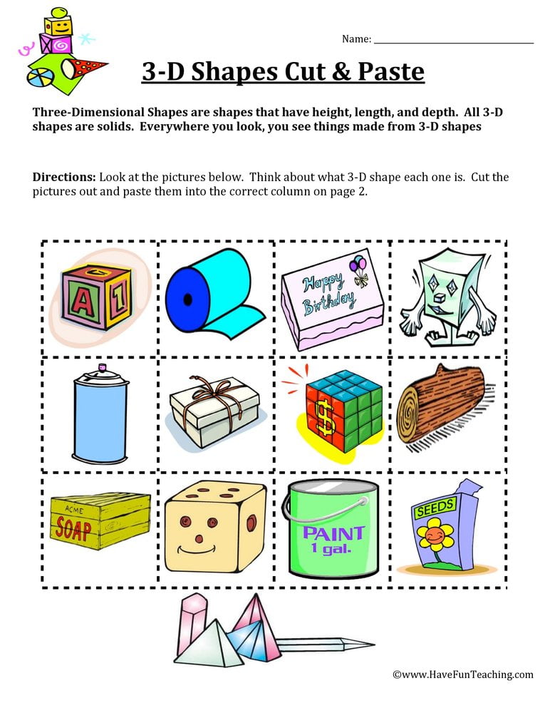 Three Dimension Sorting Worksheets - WorksheetsCity