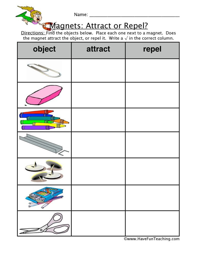 classroom-objects-magnet-attraction-worksheets-worksheetscity