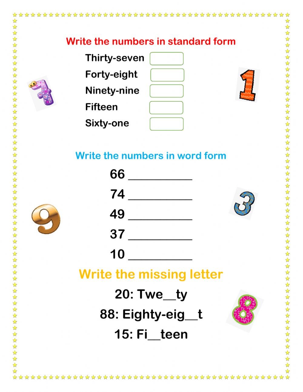 Numbers In Words 1 To 100 Worksheets WorksheetsCity
