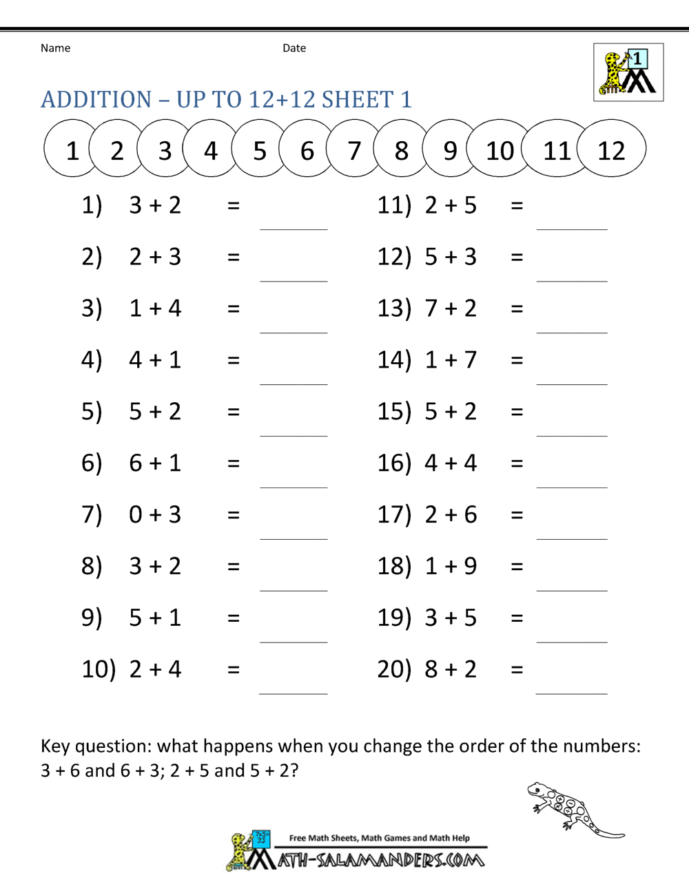 Pdf Math Worksheets For Grade 1