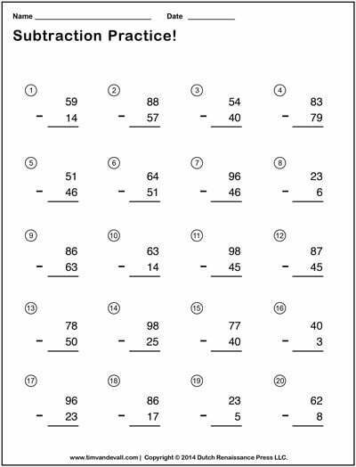 Double Digit Addition And Subtraction Worksheets - WorksheetsCity