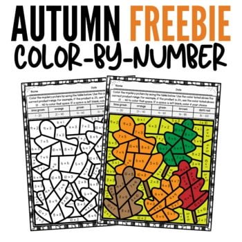 Fall Multiplication Color By Number Freebie By Raven R Cruz