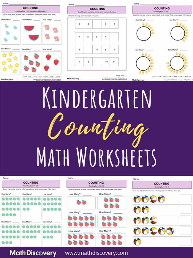 Kindergarten Counting And Comparing Worksheets