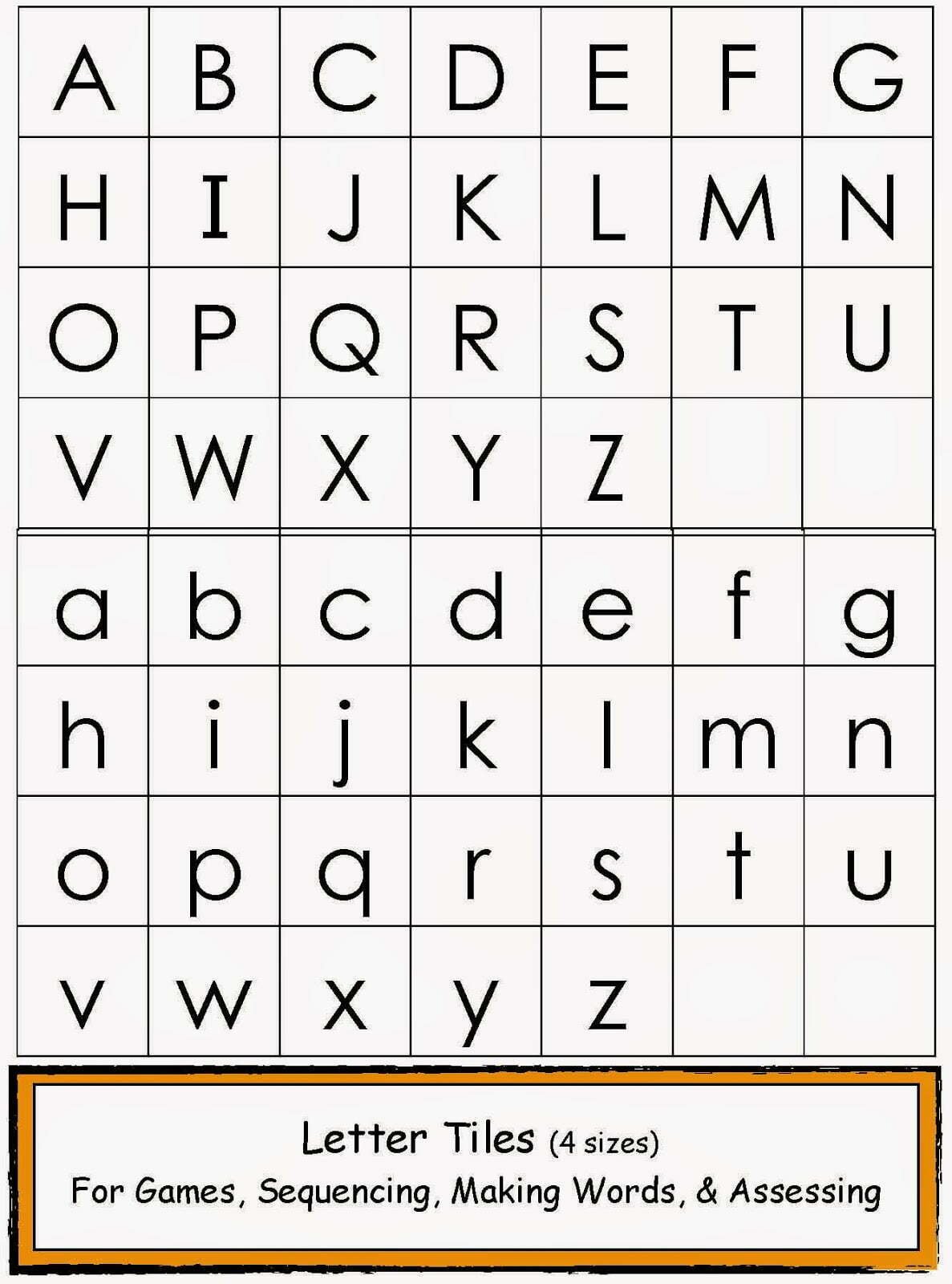 Free Printable Uppercase Letters Chart