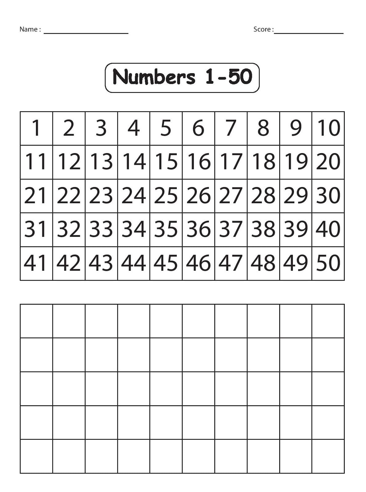 Numbers 1-50 Printable Worksheets - WorksheetsCity