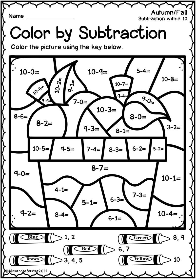 2nd Grade Color By Number Worksheets - WorksheetsCity