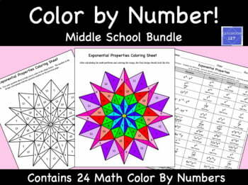 Color By Number Math For Middle School Worksheetsr - WorksheetsCity