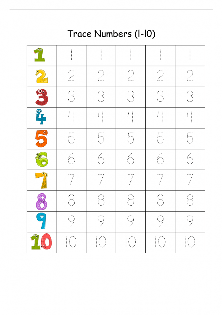 Writing Numbers Worksheet For Kindergarten