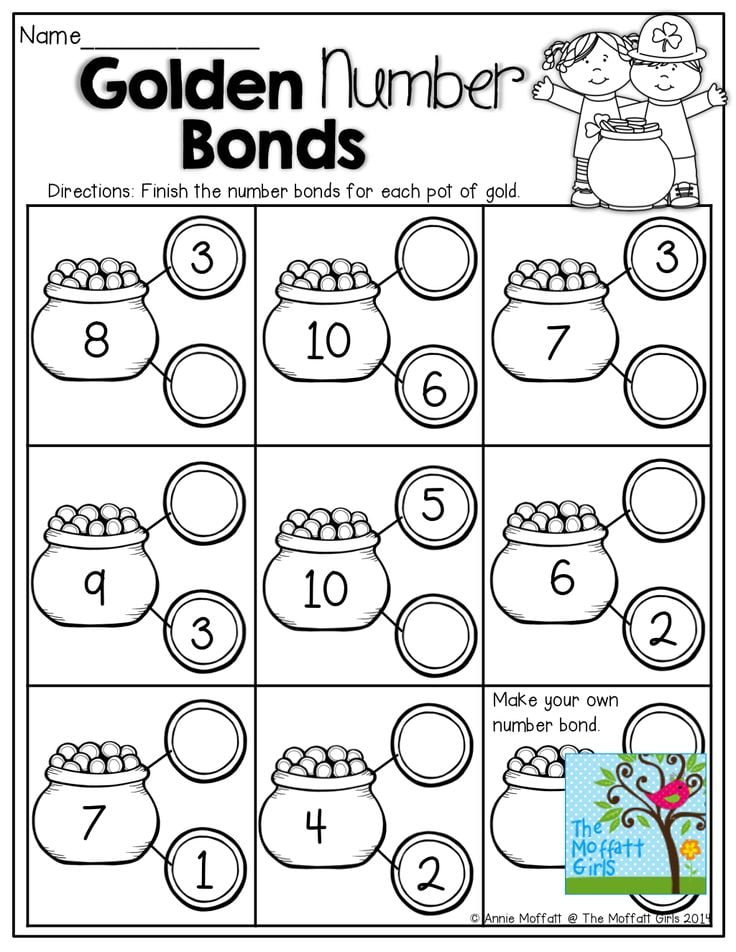 Number Bonds For First Grade Worksheets WorksheetsCity