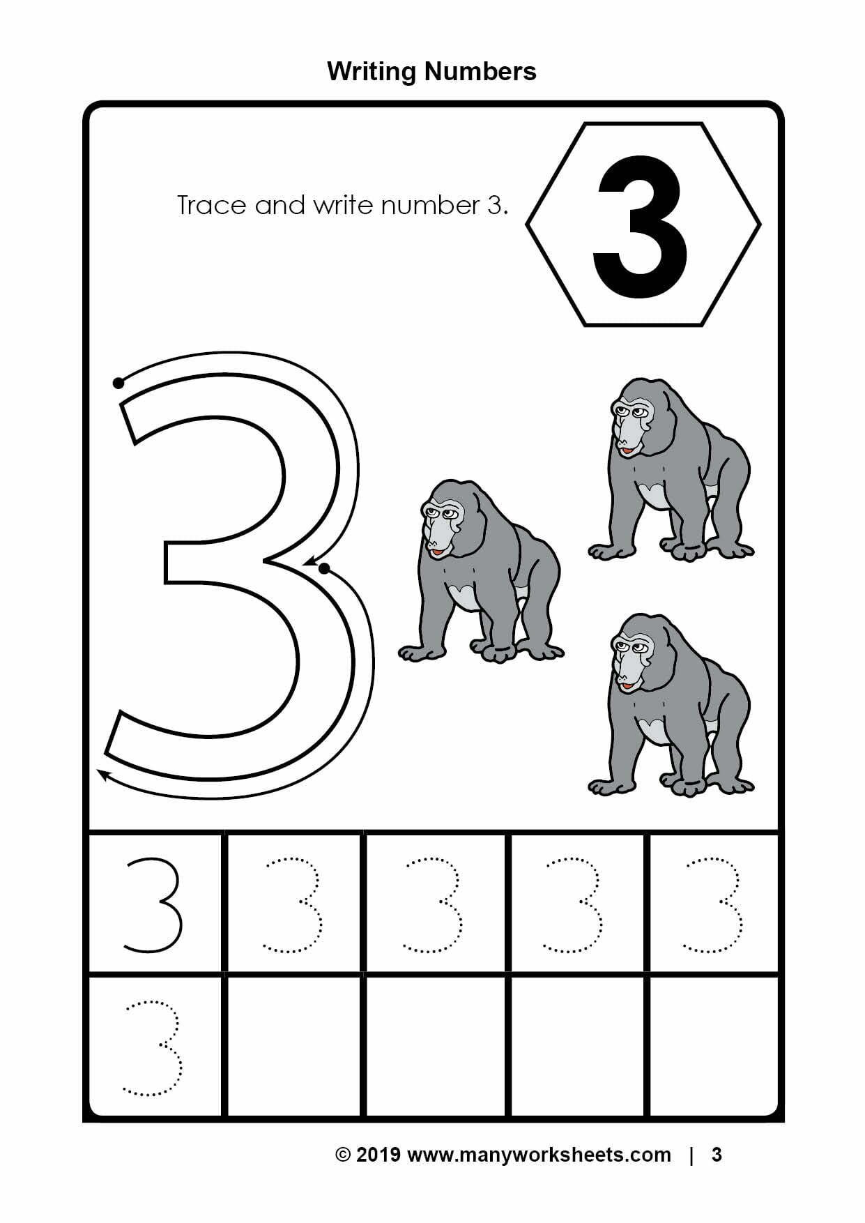 Free Printable Number 3 Worksheets For Preschool